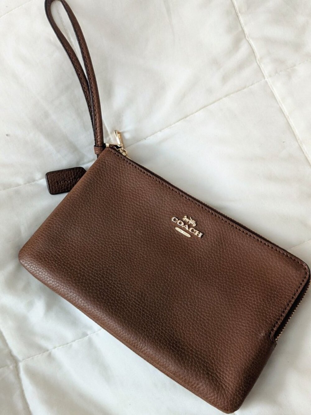 Coach Madison Double Corner Zip Wallet Wristlet in Saddle Brown 2 Style F87587 - Picture 8 of 8